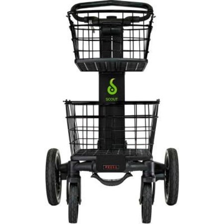 CARGO CART CO. Scout Cart All-Purpose Folding Cart with Removable Baskets and Cargo Tray - Black SCV1C
